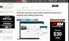 
							         OfferUp launches new Autos section focused on buying and selling ...								  
							    