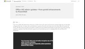 
							         Office 365 admin updates—from portal enhancements to PowerShell ...								  
							    