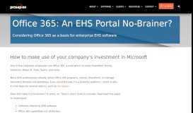 
							         Office 365: An EHS Portal No-Brainer? | Resources - Pro-Sapien								  
							    