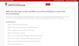
							         Office 365 - Can't sign in to Microsoft Office, access Microsoft Outlook ...								  
							    