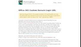 
							         Office 365 Custom Domain Login URL – FlamingKeys – Active ...								  
							    