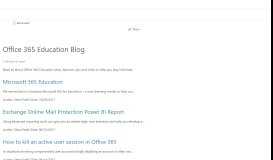 
							         Office 365 Education Blog - TechNet Blogs - Microsoft								  
							    