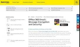 
							         Office 365 Email: Message Encryption and Security - dummies								  
							    
