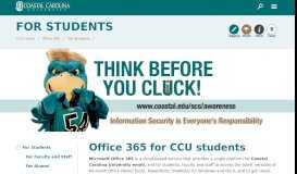 
							         Office 365 for Students - Coastal Carolina University								  
							    
