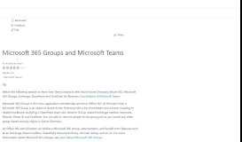 
							         Office 365 Groups and Microsoft Teams | Microsoft Docs								  
							    