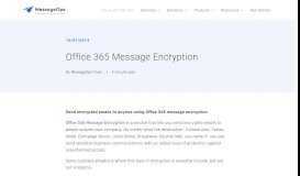 
							         Office 365 Message Encryption - MessageOps								  
							    