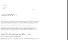
							         Office 365 Message Encryption | Microsoft Docs								  
							    