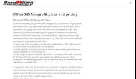 
							         Office 365 Nonprofit plans and pricing - RazoRSharp Networks								  
							    