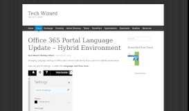 
							         Office 365 Portal Language Update – Hybrid Environment | - Cloud								  
							    