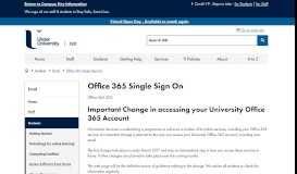 
							         Office 365 Single Sign On - Ulster University ISD								  
							    