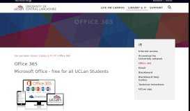 
							         Office 365 | Student Support | University of Central ... - UCLan								  
							    