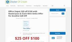
							         Office Depot: $25 off $100 with Masterpass & Stack With AmEx Offer ...								  
							    