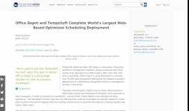 
							         Office Depot and TempoSoft Complete World's Largest Web-Based ...								  
							    