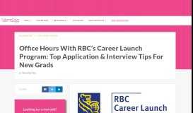 
							         Office Hours With RBC's Career Launch Program: Top Application ...								  
							    