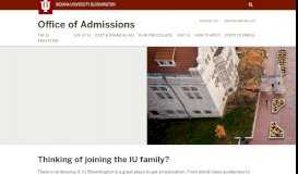 
							         Office of Admissions: Indiana University Bloomington								  
							    
