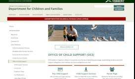 
							         Office of Child Support (OCS) | Department for Children and Families								  
							    