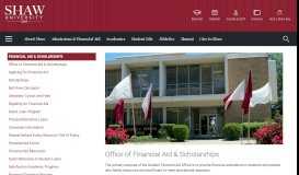 
							         Office of Financial Aid & Scholarships | Shaw University								  
							    