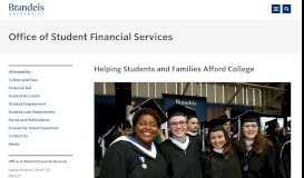 
							         Office of Student Financial Services | Brandeis University								  
							    