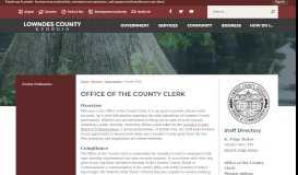 
							         Office of the County Clerk | Lowndes County, GA - Official Website								  
							    