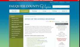 
							         Office of the General Registrar | Fauquier County, VA								  
							    
