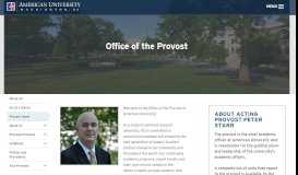 
							         Office of the Provost | American University, Washington, DC								  
							    
