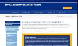 
							         Office of the Registrar - Central Christian College of Kansas								  
							    