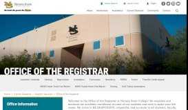 
							         Office of the Registrar | Nevada State College								  
							    