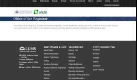 
							         Office of the Registrar - Suleman Dawood School of Business - LUMS								  
							    