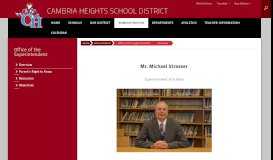 
							         Office of the Superintendent / Overview - Cambria Heights School District								  
							    