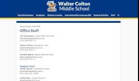 
							         Office Staff – Teacher & Staff – Walter Colton Middle School								  
							    