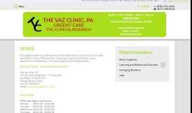 
							         Office - The Vaz Clinic, PA - Physician								  
							    