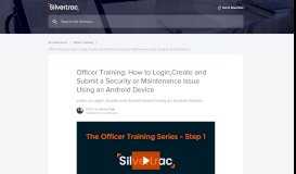 
							         Officer Training: How to Login,Create and Submit a Security or ...								  
							    