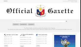 
							         Official Gazette of the Republic of the Philippines | The Official Gazette ...								  
							    