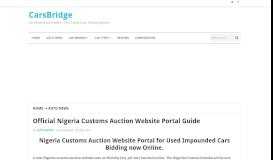 
							         Official Nigeria Customs Auction Website Portal Guide • CarsBridge								  
							    