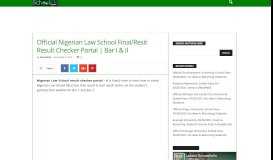 
							         Official Nigerian Law School Final/Resit Result Checker Portal | Bar I & II								  
							    
