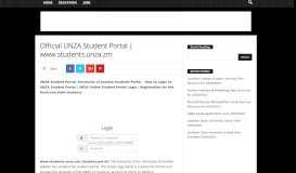 
							         Official UNZA Student Portal | www.students.unza.zm - Eduloaded ZM								  
							    