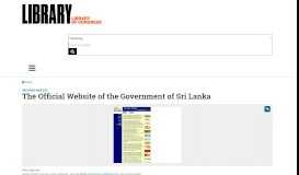 
							         Official Website of the Government of Sri Lanka | Library of Congress								  
							    