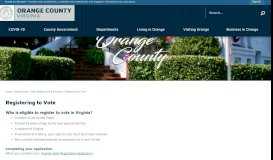 
							         Official Website - Registering to Vote - Orange County, VA								  
							    