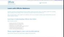 
							         Officite - Learn with Officite Webinars								  
							    