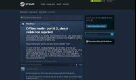 
							         Offline mode- portal 2, steam validation rejected. :: Help and ...								  
							    