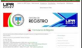 
							         Oficina de Registro - Universidad de Puerto Rico Cayey - UPR								  
							    