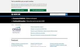 
							         Ofsted Online service resumed - GOV.UK								  
							    