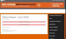 
							         Ofsted Report – June 2018 – WROTHAM SCHOOL								  
							    