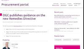 
							         OGC publishes guidance on the new Remedies ... - Procurement Portal								  
							    