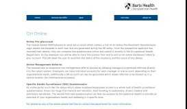 
							         OH Online : Barts Health NHS Trust - Occupational Health Department								  
							    