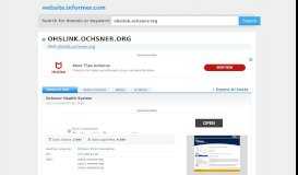 
							         ohslink.ochsner.org at WI. Ochsner Health System - Website Informer								  
							    