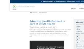 
							         OHSU Affiliation |Portland, Oregon (OR) - Adventist Health								  
							    