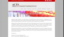 
							         Oklahoma Blood Institute – Alliance for Community Tranfusion Services								  
							    