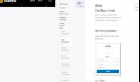 
							         Okta Configuration - SSO Connect Guide - Keeper Documentation								  
							    
