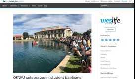 
							         OKWU celebrates 35 student baptisms - The Wesleyan Church								  
							    